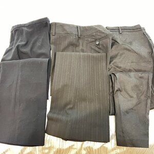 3 X Authentic Women's Black Dress Pleated Trousers Made in USA / ITALY & New